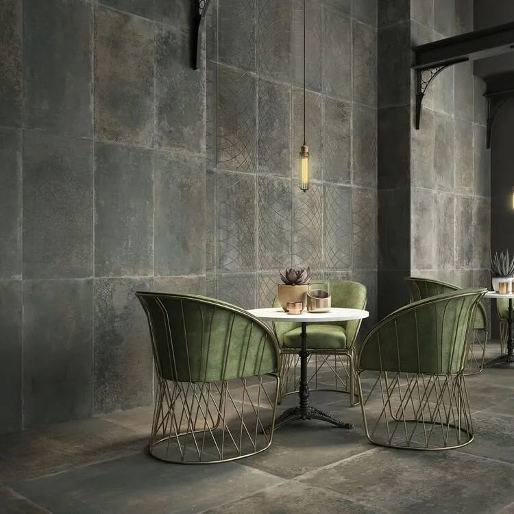 Metallook Roestlook Tegels 60×60 Saloni Foundry Bronce Brons Resultaat