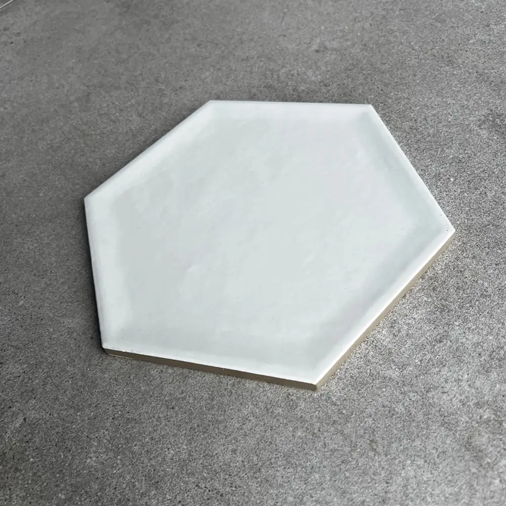 Hexagon 19,8x22,8 - Shiny Wit Glans Handvorm Variatie