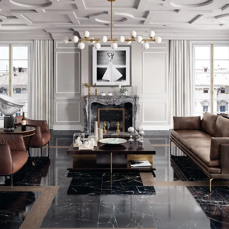 Marmerlook 60x120 - Keope Elements Lux Port Laurent Zwart Hoogglans