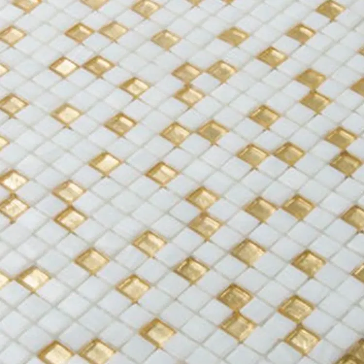 Mozaïek tegels 31,8x31,8 - Ston Fogliaoro+Iridium Pixel Gold 10x10