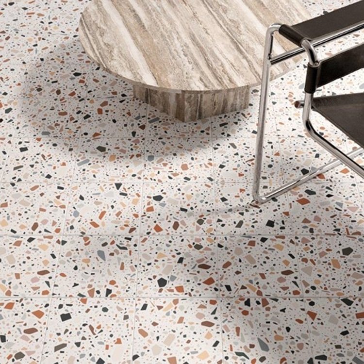 Terrazzo 18,6x18,6 - Quintessenza Confetti Bianco Multicolor