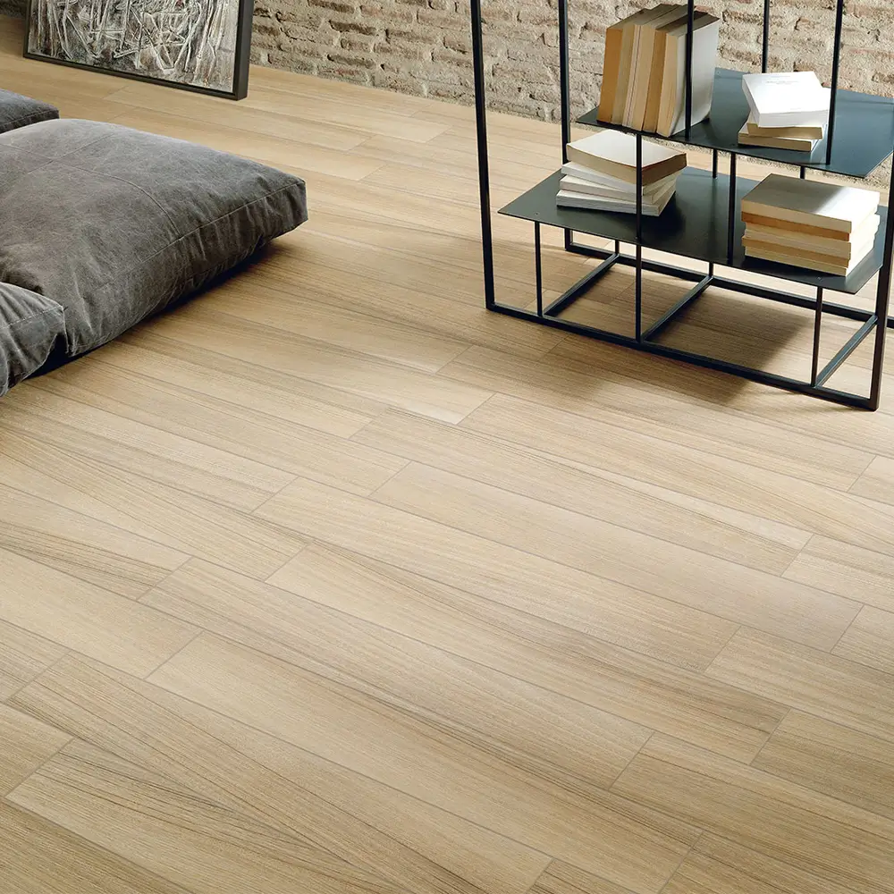 Visgraat Houtlook 15x90 - COEM Afromosia Avorio Keramisch Parket Sfeer