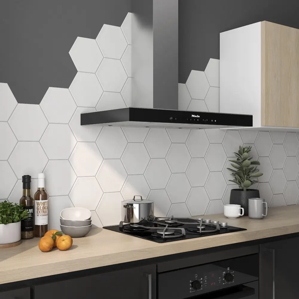 Hexagon tegel 19,8x22,8 - Prissmacer Snow Wit Mat Sfeer