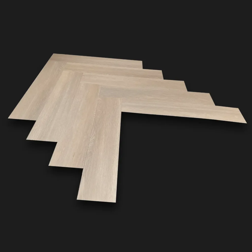 Visgraat Plak PVC 15x75 - Lichtbruin Eiken Float