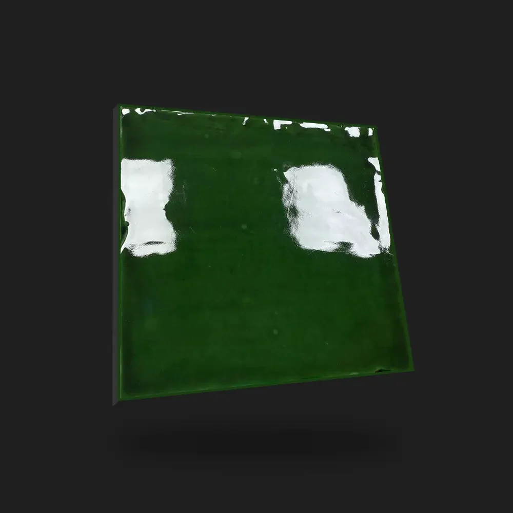 Handvorm Tegel 13x13 - Verde Donkergroen Glans Variation